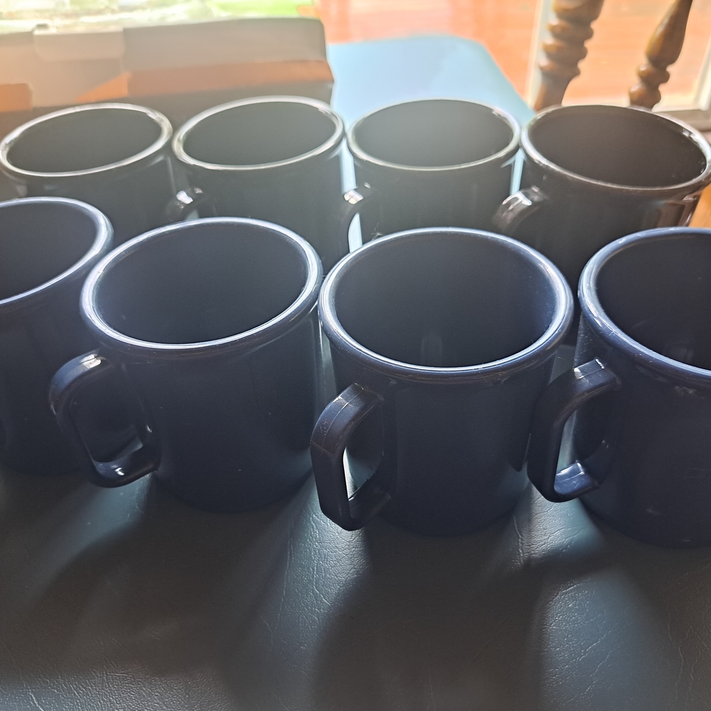 Classic Navy Blue Ceramic Mug Set